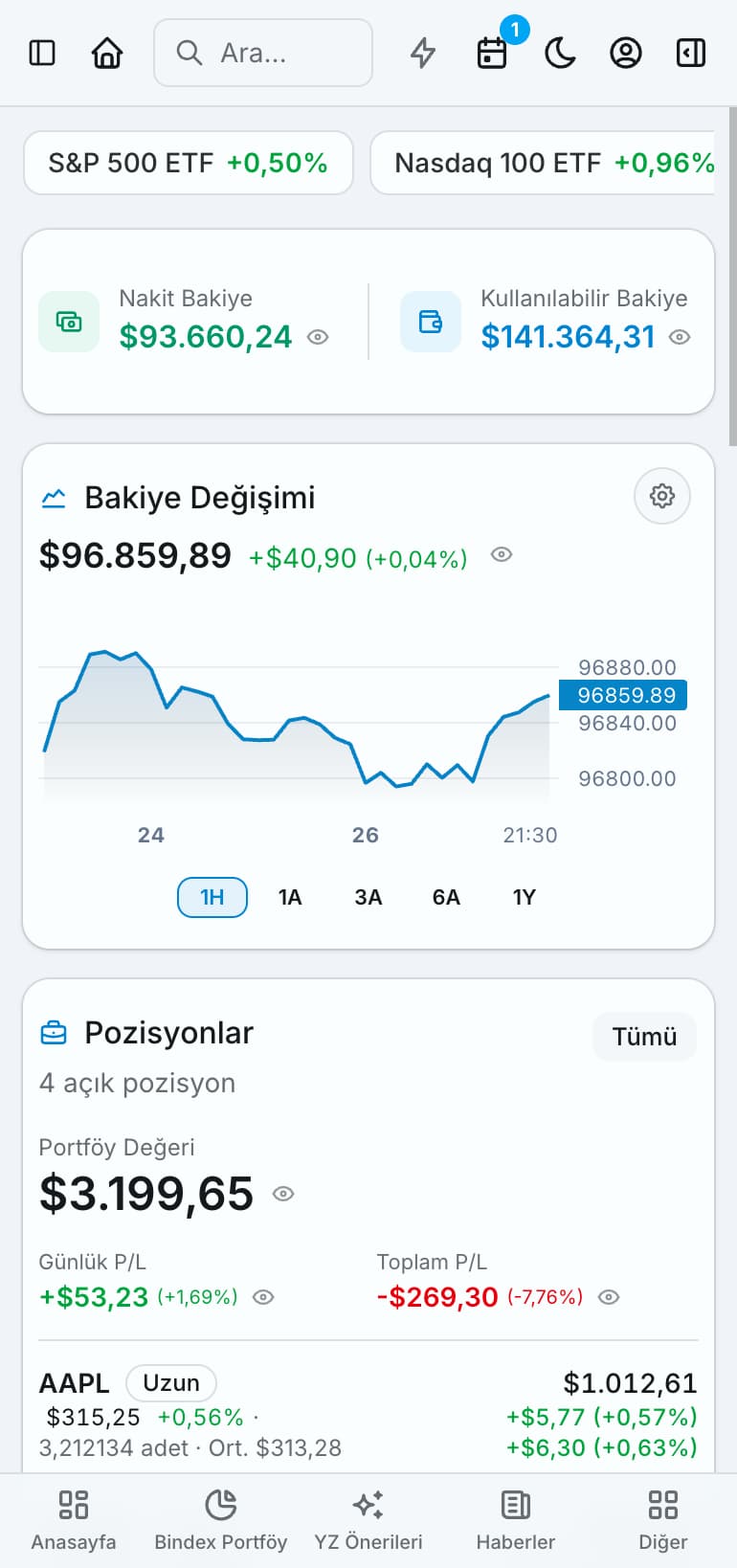 Bindex’te emir tipi seçmek
